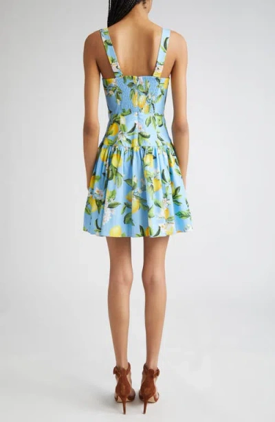 L'agence Floral Lemon Jai Drop-waist Mini Dress In Multi