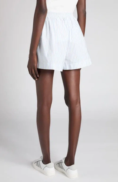 Moncler Stripe Logo Patch Shorts In White