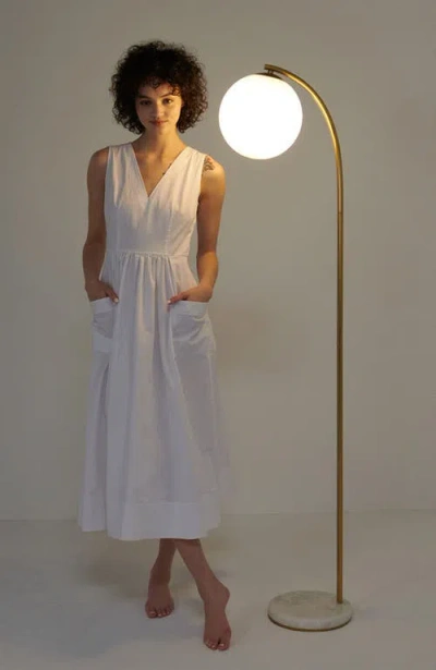 Brightech Luna Drop 75" Modern Led Floor Lamp With Frosted Glass Globe Shade