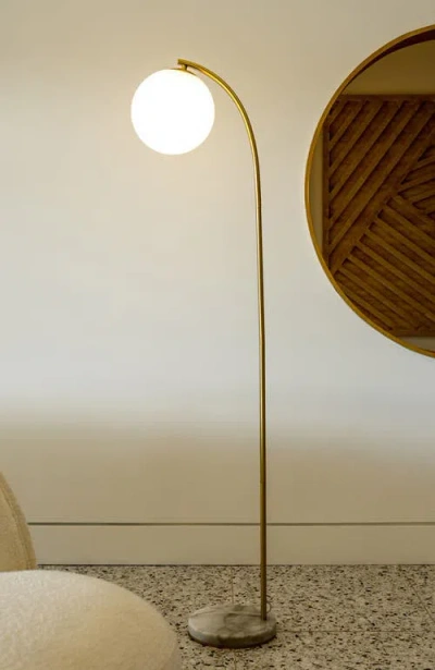 Brightech Luna Drop 75" Modern Led Floor Lamp With Frosted Glass Globe Shade