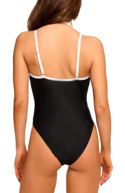 Ramy Brook Bia Plunging One Piece Swimsuit In Black