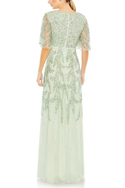 Mac Duggal 93681 High Low Short Sleeve Formal Dress