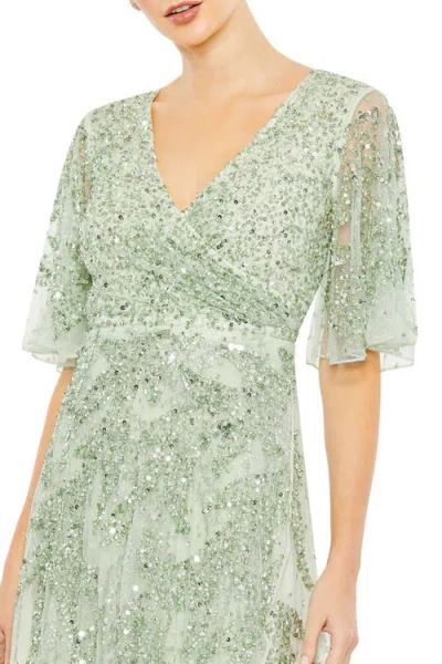 Mac Duggal 93681 High Low Short Sleeve Formal Dress