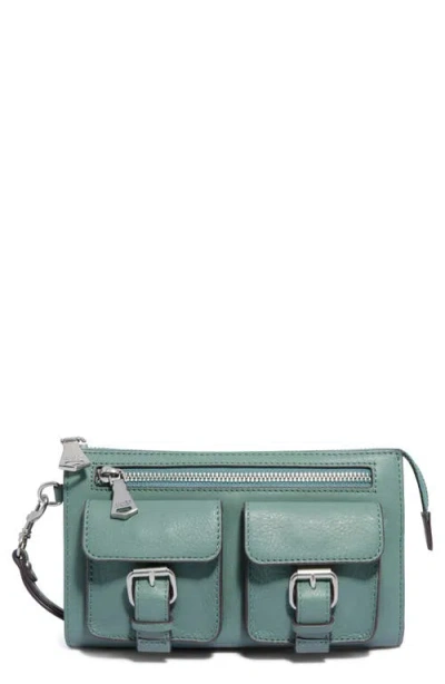 Aimee Kestenberg Saddle-up Leather Wristlet Clutch In Green
