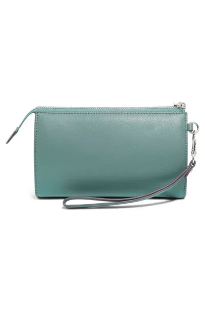 Aimee Kestenberg Saddle-up Leather Wristlet Clutch In Green