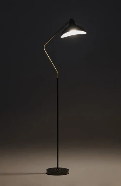 Brightech Swoop 69" Industrial Adjustable Led Floor Lamp With Metal Bowl Shade And Gold Accent