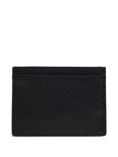 Vivienne Westwood Slim Textured Leather Card Holder In Black