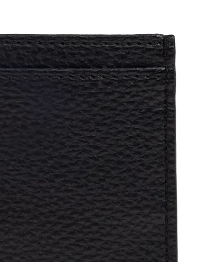 Vivienne Westwood Slim Textured Leather Card Holder In Black