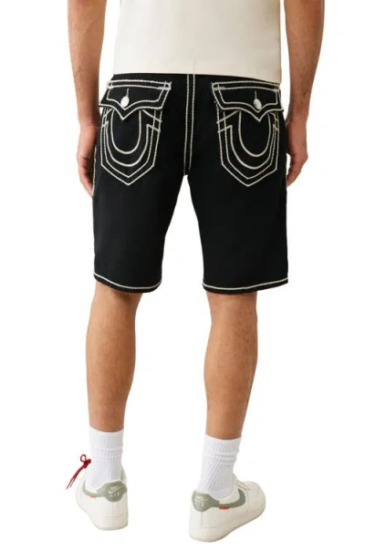 True Religion Bobby Flap Rope Stitch Shorts In Black