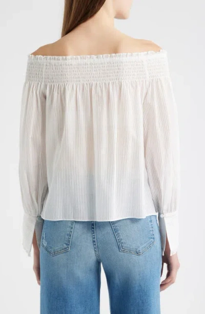 Kobi Halperin Robin Stripe Cotton & Silk Off The Shoulder Top