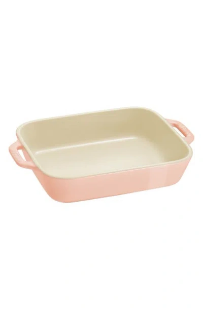 Staub Ceramic 2pc Pastel Pink Rectangular Baking Dish Set
