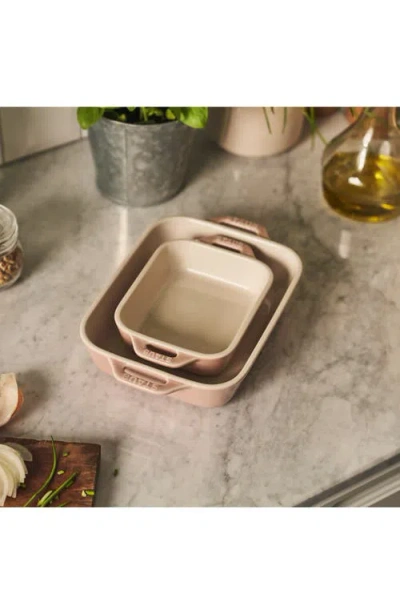Staub Ceramic 2pc Pastel Pink Rectangular Baking Dish Set