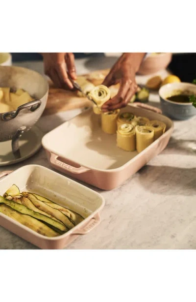 Staub Ceramic 2pc Pastel Pink Rectangular Baking Dish Set