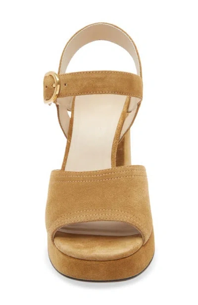 Valentino Garavani Mustard Suede Vlogo Signature Sandals In Animal Print