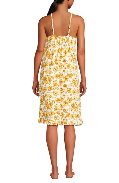 Lands' End Cooling Knee Length Slip Nightgown In Multi