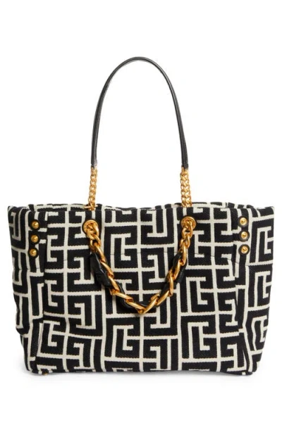Balmain 1945 Soft Monogram Jacquard Tote
