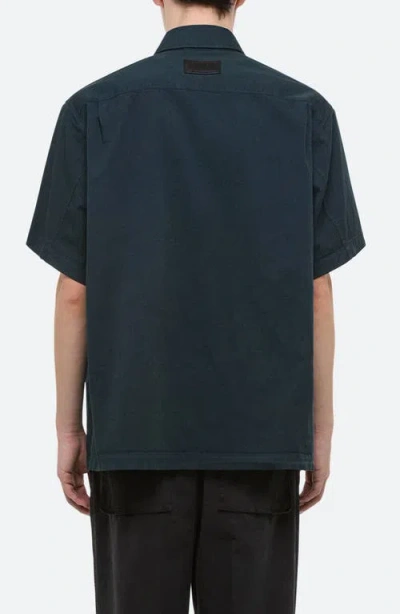 Helmut Lang Gd Uniform Short Sleeve Stretch Twill Button Up Shirt
