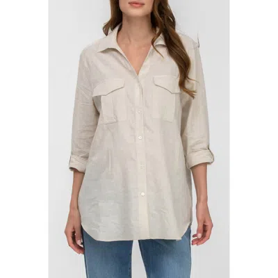 Pietro Brunelli Maternity Safari Linen & Cotton Button-up Maternity Shirt