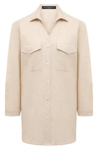 Pietro Brunelli Maternity Safari Linen & Cotton Button-up Maternity Shirt