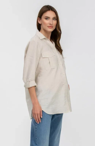 Pietro Brunelli Maternity Safari Linen & Cotton Button-up Maternity Shirt