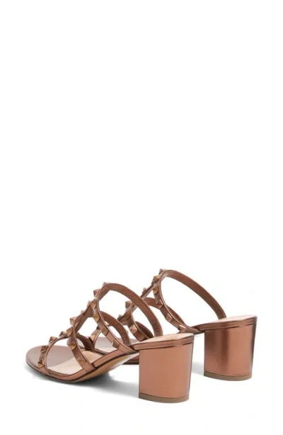 Valentino Garavani Studded Block Heel Leather Sandals In Neutral