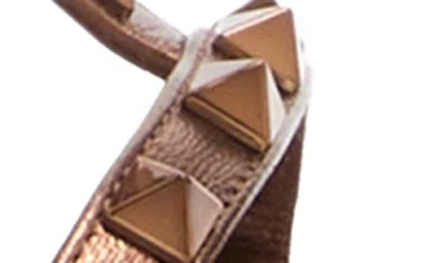 Valentino Garavani Studded Block Heel Leather Sandals In Neutral