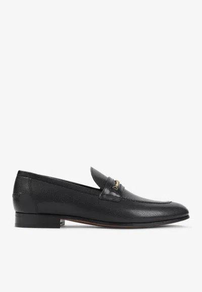 Valentino Garavani Vlogo Signautre Leather Loafers In Black