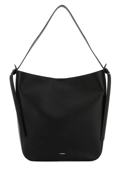 Jil Sander Borsa A Mano Knot Mini In Pelle Nera  Donna In Blue