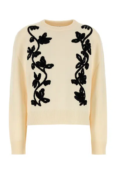 Jil Sander Embroidered Wool Jumper In Neutral