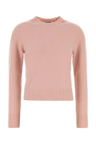 Jil Sander Crew Neck Wool Sweater In Pink