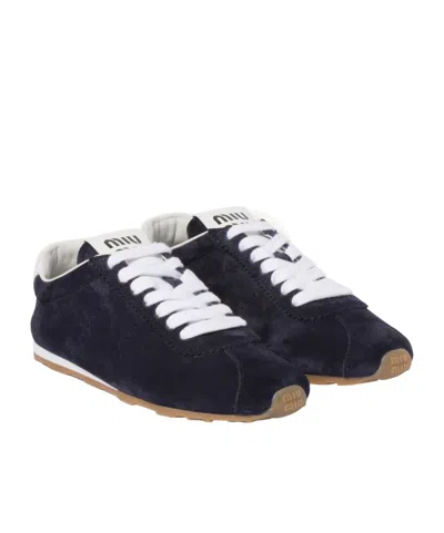Miu Miu Nylon Sneakers In Blue