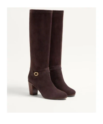 Valentino Garavani Valentino Pattie 75 Suede Knee-high Boot In Animal Print