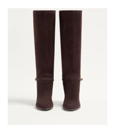 Valentino Garavani Valentino Pattie 75 Suede Knee-high Boot In Animal Print