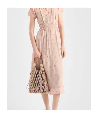 Prada Mesh Handbag With Braided Handles And Knotted Net Design