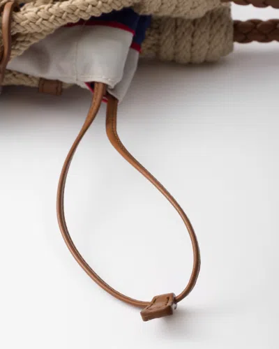 Prada Mesh Handbag With Braided Handles And Knotted Net Design