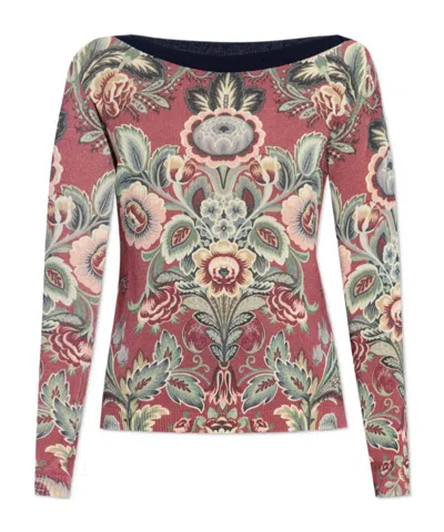 Etro Floral-print Top In Pink