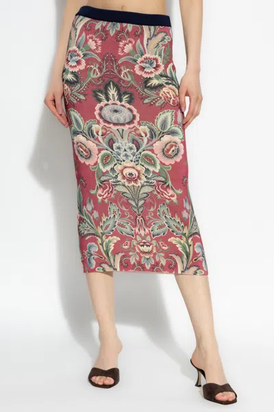 Etro Floral Print Pencil Skirt In Multi