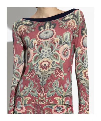 Etro Floral-print Top In Pink