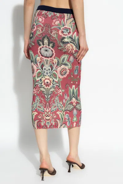 Etro Floral Print Pencil Skirt In Multi