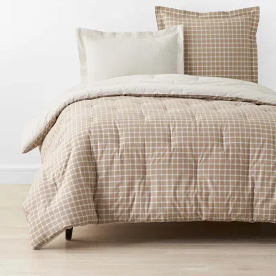 The Company Store Classic Stripes And Plaids Cool Yarn-dyed Cotton Percale Reversible Comforter