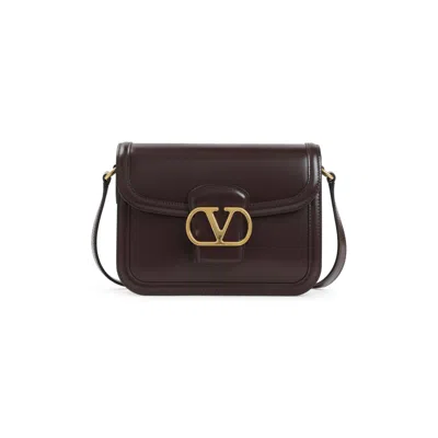 Valentino Garavani 9 To 5 Flap Leather Saddle Shoulder Bag In Oak Brown