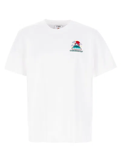 Casablanca Montagne Ondulée Logo-print Cotton-jersey T-shirt In White