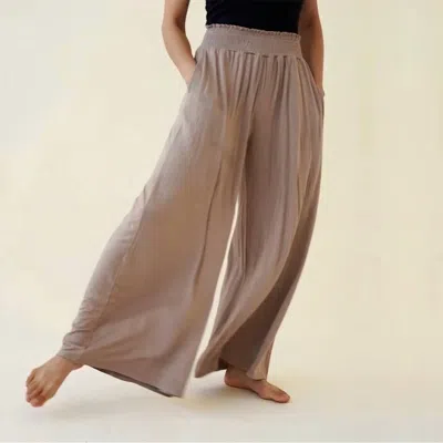 Bijourocks Bamboo Maxi Palazzo Pant In Taupe