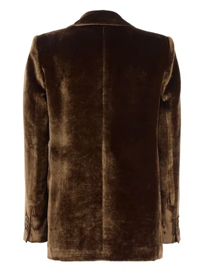 天鹅绒单扣西装夹克