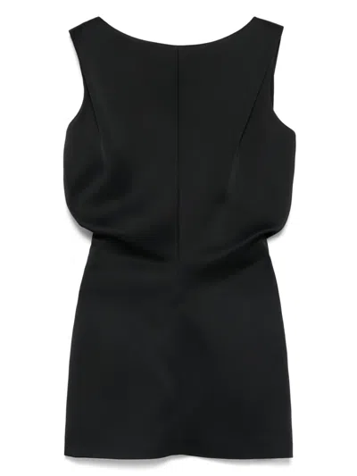 Khaite Toma Sculpted Satin-crepe Mini Dress In Black