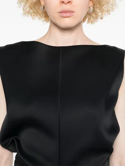 Khaite Toma Sculpted Satin-crepe Mini Dress In Black