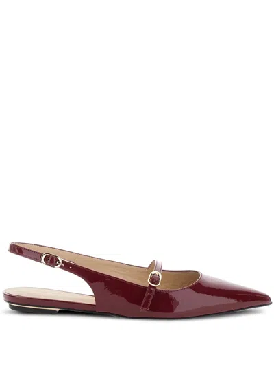 Stuart Weitzman Adjustable Strap Slingback Sandals In Burgundy