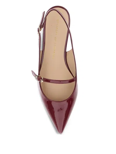 Stuart Weitzman Adjustable Strap Slingback Sandals In Burgundy