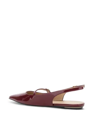 Stuart Weitzman Adjustable Strap Slingback Sandals In Burgundy