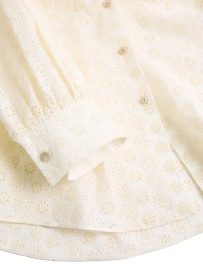 Valentino Sangallo Embroidered Shirt With Bow Detail In Neutral